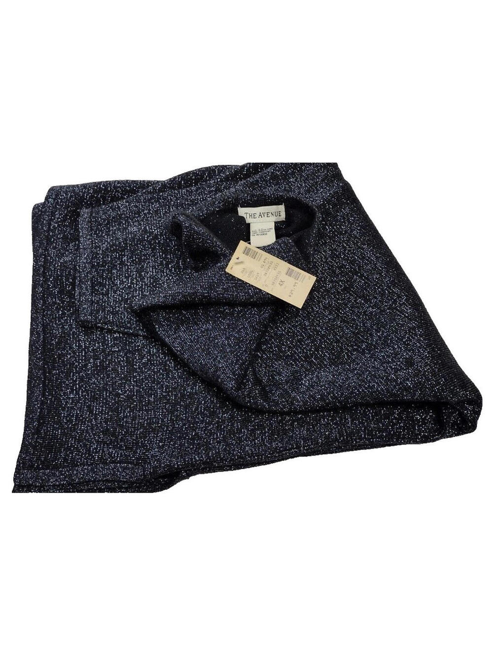 THE AVENUE 4X Top Dark Blue Metallic EVENING WEAR SWEATER NEW TAG 3/4 SLEEVES